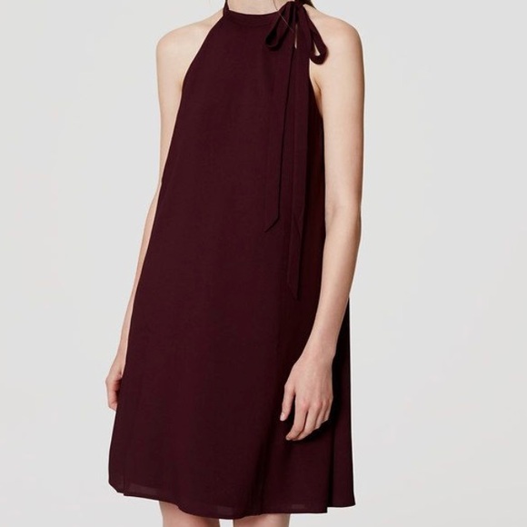 LOFT Dresses & Skirts - Maroon Swing Dress